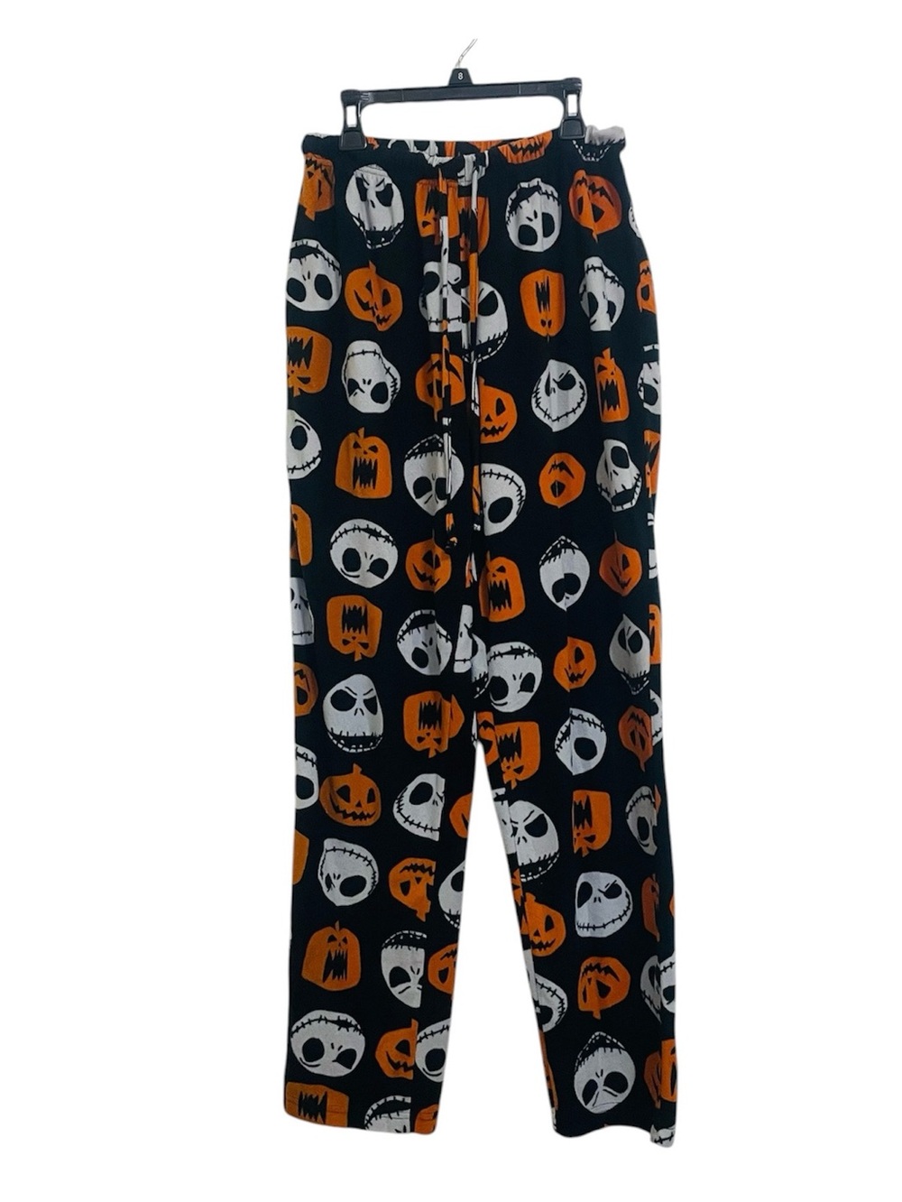Disney Black, Orange & White Jack Skellington Pumpkin Pajama Pants